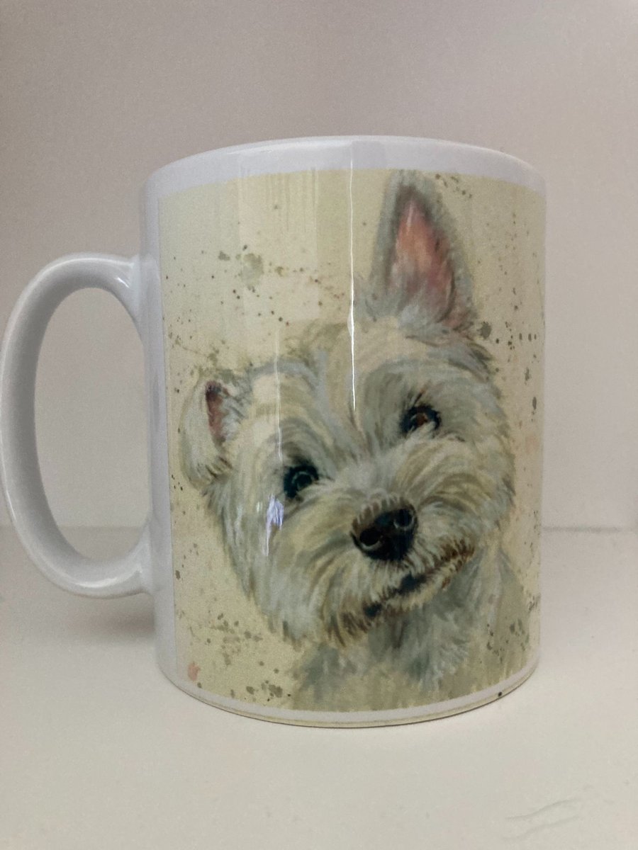 Westie design  Mug ,coffee mug ,dog design. Free P&P