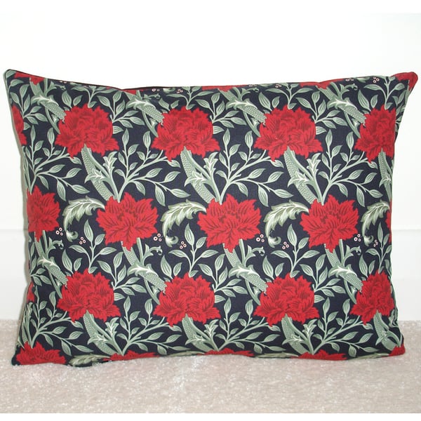 William Morris Cushion COVER Hammersmith Oblong 16" x12" Red Black