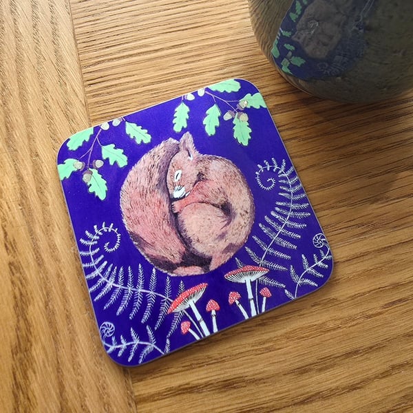 Sleeping Squirrel Coaster