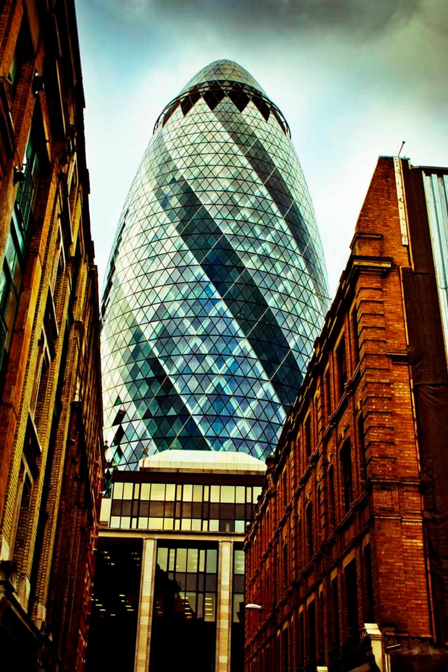 30 St Mary Axe The Gherkin London England UK 12"x18" Print