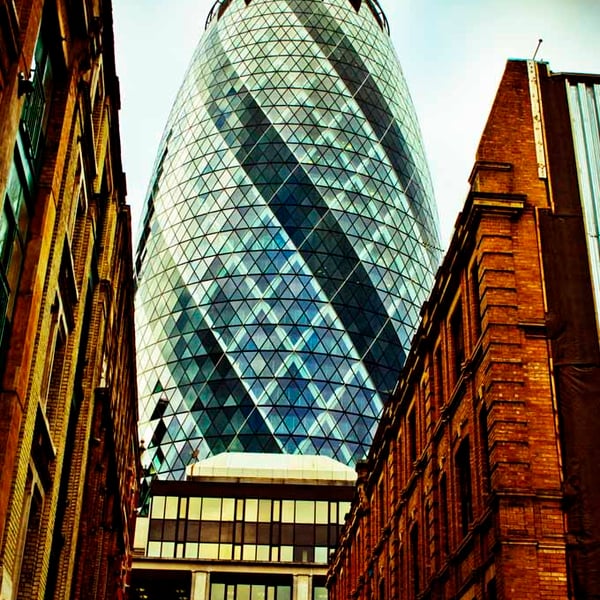 30 St Mary Axe The Gherkin London England UK 12"x18" Print