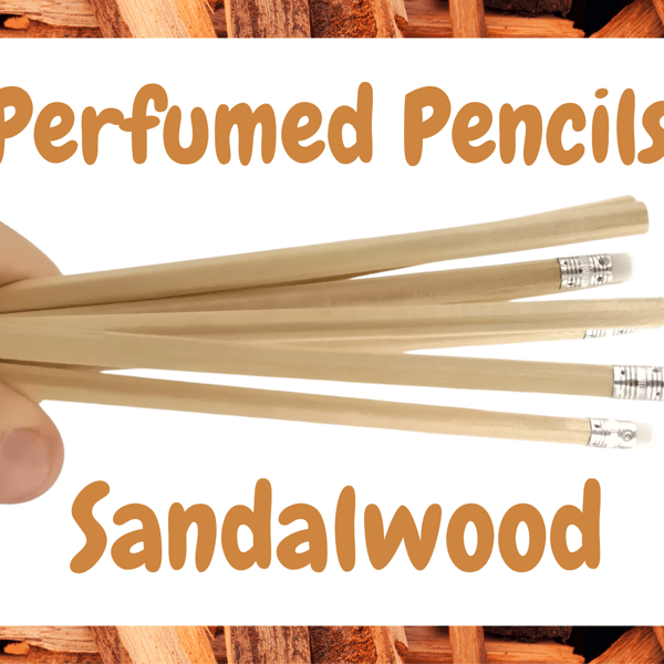 Perfumed Pencils. Sandalwood. Wooden perfumed pencils. UK.
