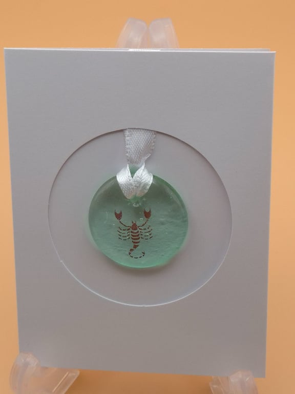 Scorpio Fused Glass Card