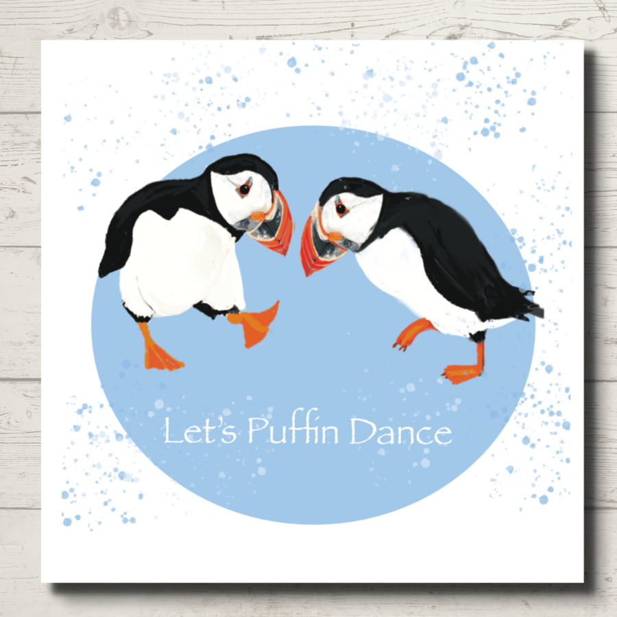 Puffin Dance Art Card