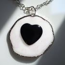 Heart Shaped Black Obsidian Crystal Pendant Necklace