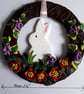 Easter Spring Rabbit Floral Wreath (L) - Image 6
