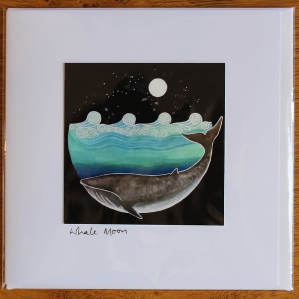Whale Moon Card