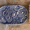 Handmade Ceramic Paisley Soapdish Pottery