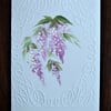 hand painted floral greetings card ( ref F 552)