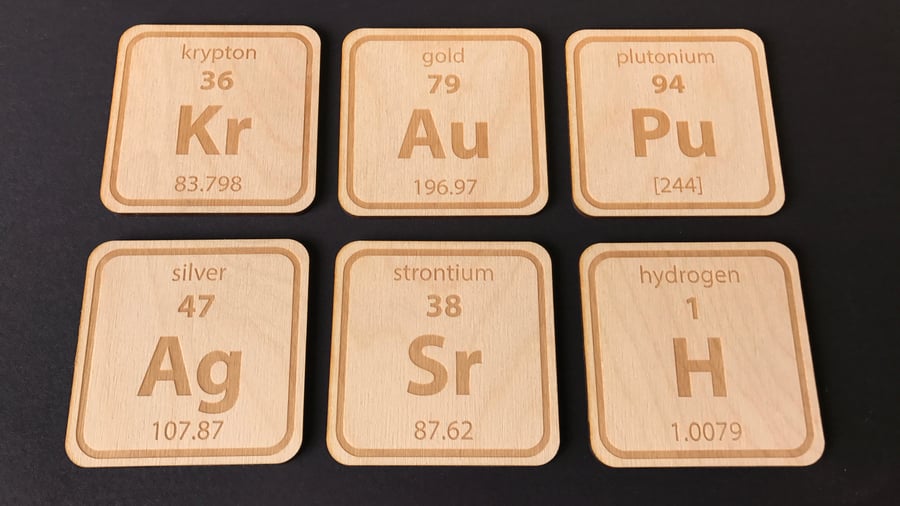 Periodic Table - Coasters - Science - Geeky - Birthday Gift