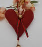 Christmas heart hanger in red with bells, free uk delivery  - Image 6