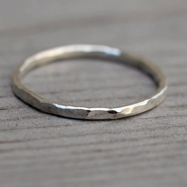 Hammered Stack Ring 1.5mm