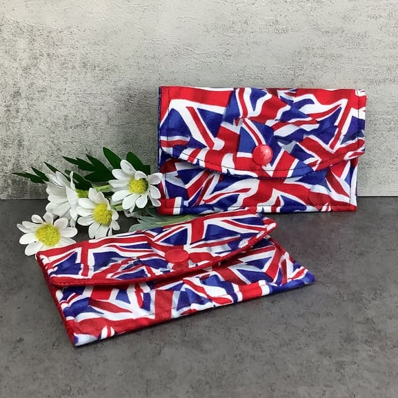 Union Jack card case, Union flags pass holder, 2 options, Handmade