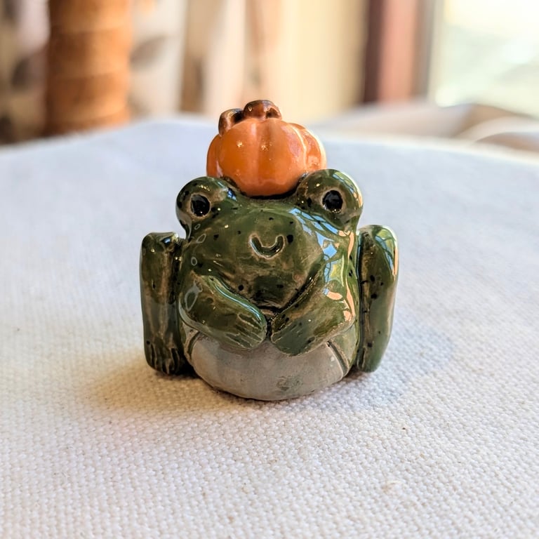 Ceramic Pumpkin Frog