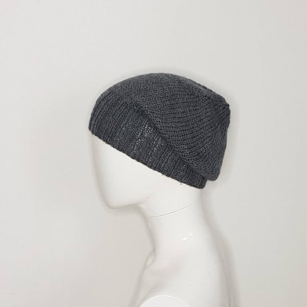 Grey slouch beanie