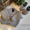 Mink Baby Cardigan  & Matching Booties 3-9 months size