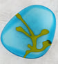Glass Dish in Turquoise Blue with Seaweed Motif - Image 4