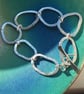 Hallmarked silver bracelet, hammered silver, large links