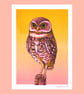 The Owl, 3-colour risograph print 