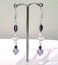 Freshwater Pearl, Shell Pearls & Heamotite Dangle Earrings Silver Plated - Image 5
