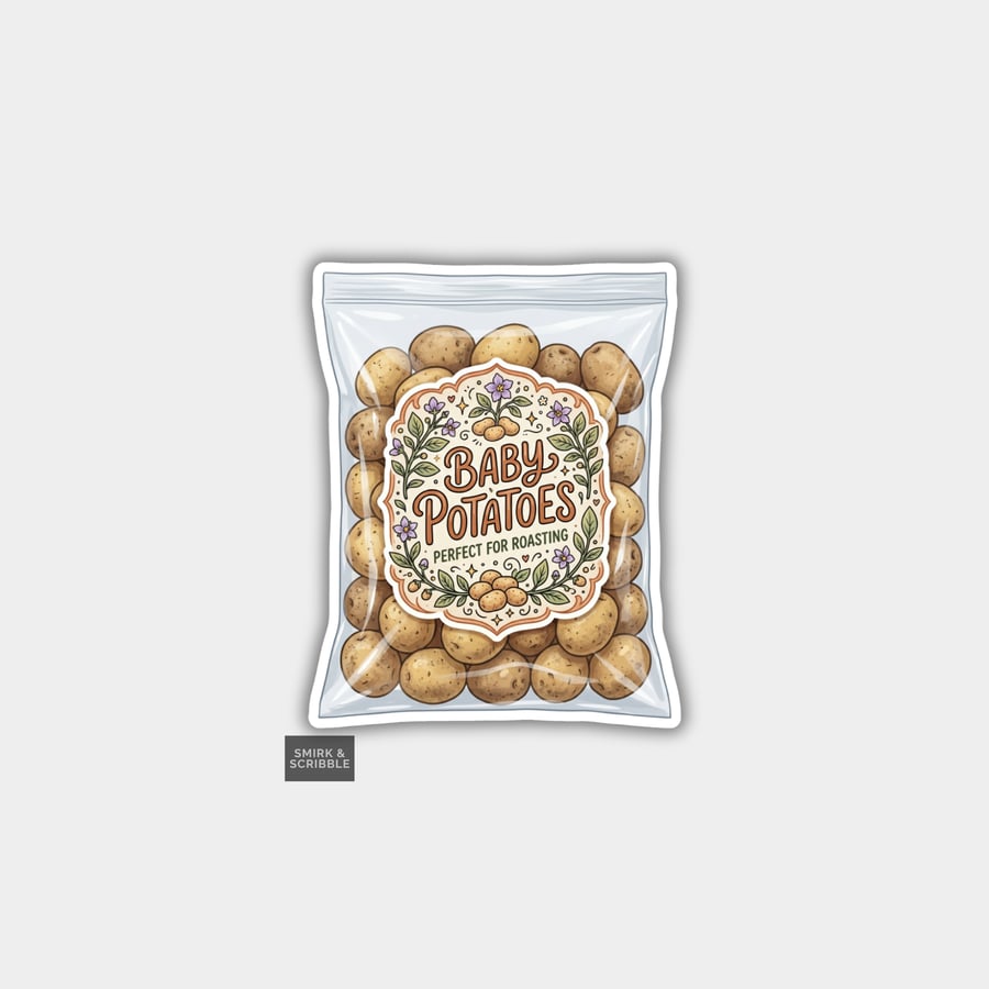 Image of Grocery Food Vinyl Sticker For Adults - Baby Potatoes