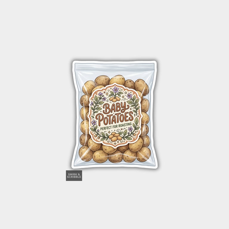 Grocery Food Vinyl Sticker For Adults - Baby Potatoes
