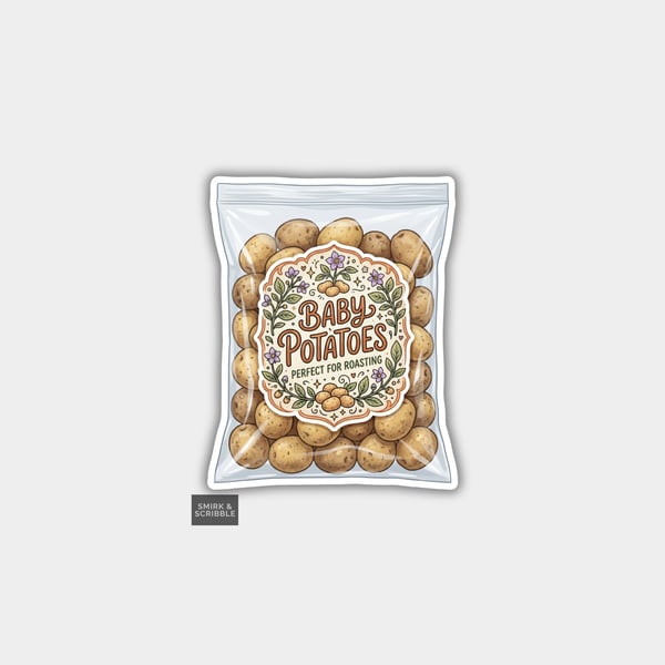 Grocery Food Vinyl Sticker For Adults - Baby Potatoes
