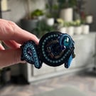Handmade Soutache Bracelet - Statement Jewelry in Blue, Turquoise and Black
