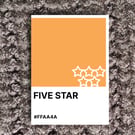 Father's Day FIVE STAR Greeting Card – Colour Swatch Series (A6 Blank Inside)