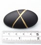 Black Pebble brooch with gold lines, nature inspired, designer jewellery  - Image 4