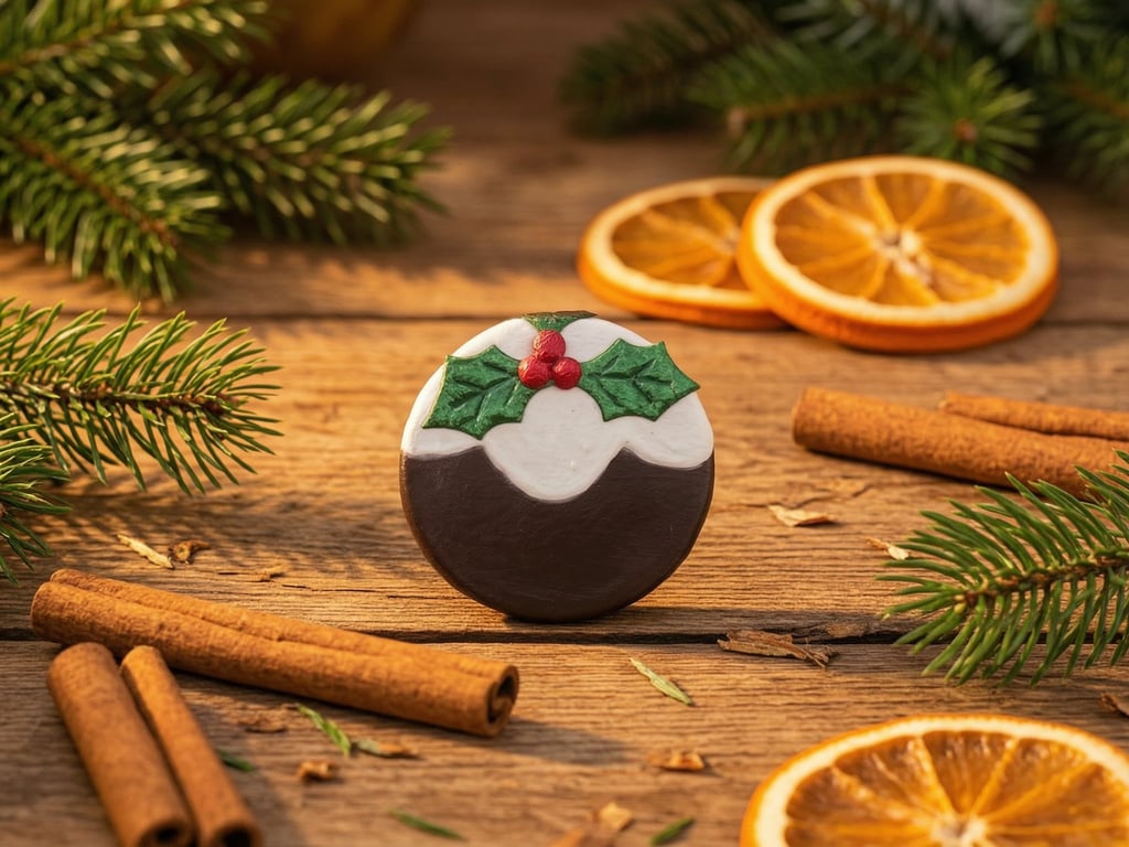 Handmade Clay Christmas Pudding Magnet