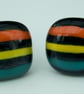 Multi-Coloured Fused Glass Cuff-Links - Image 2