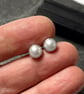      Pearl stud earrings sterling silver  - Image 3