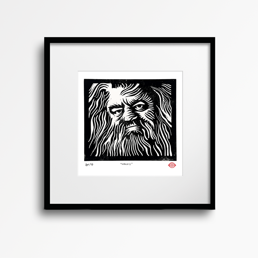 Inspired by Gentle Giant 'Hagrid' Linocut Print - Hand Printed Limited Edition