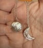 Reticulated Silver Crescent Moon Pendant - Image 5