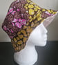 Handcrafted reversible pink & yellow batik patterned summer festival bucket hat