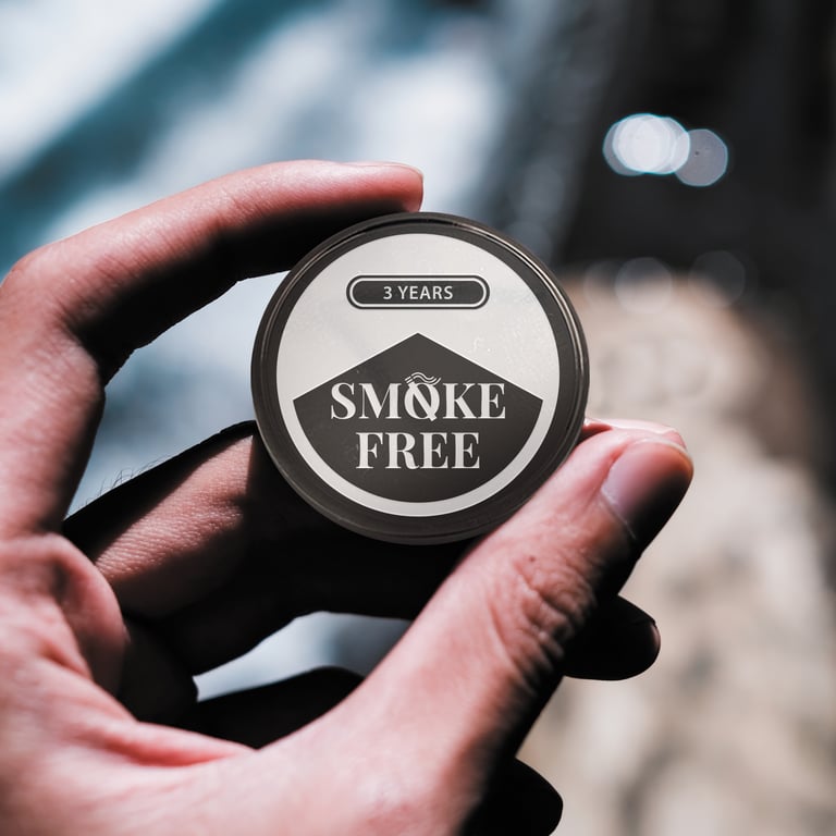Smoke Free Milestone Coin – Personalised Quit Smoking Token 02 Custom Engraved