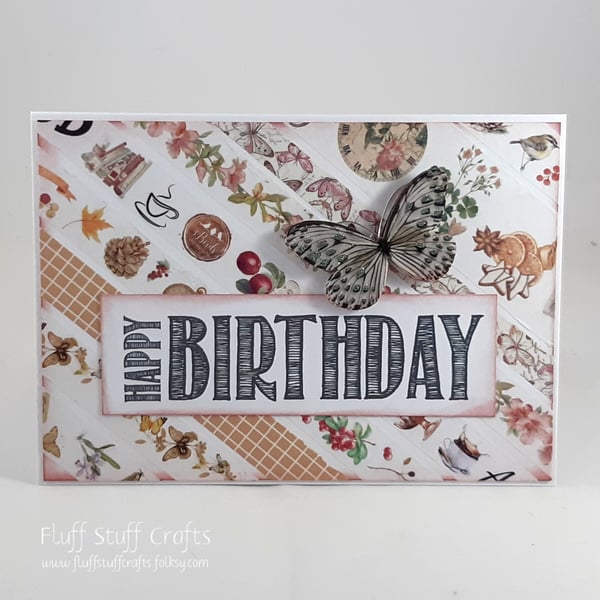 Handmade butterfly birthday card