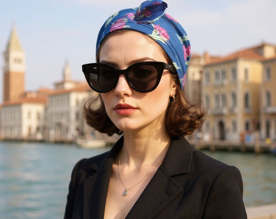 1950s Retro Rockabilly Headscarf  Bandana Handmade tulips Print