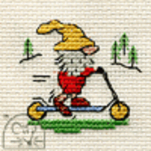 Mouseloft Stitchlets 'Just Gnomes! - Scooting About' Cross Stitch Kit