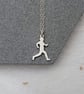 Recycled sterling silver runner necklace – handmade pendant  - Image 1