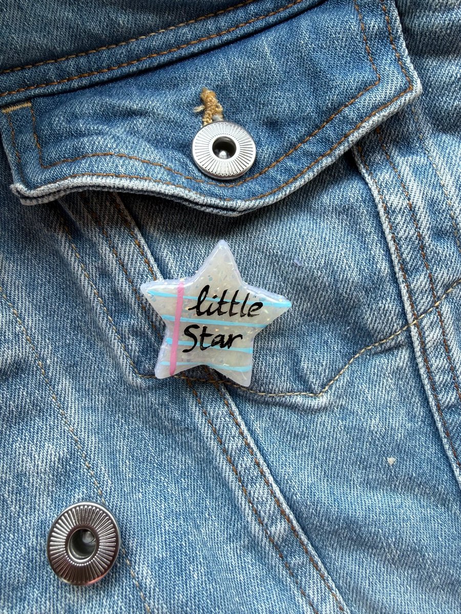 Little Star Polymer Clay Sparkly Pin Badge