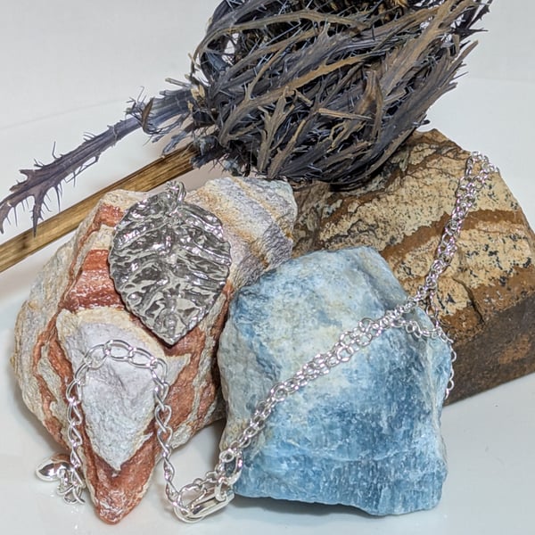 Fine Silver Leaf Pendant