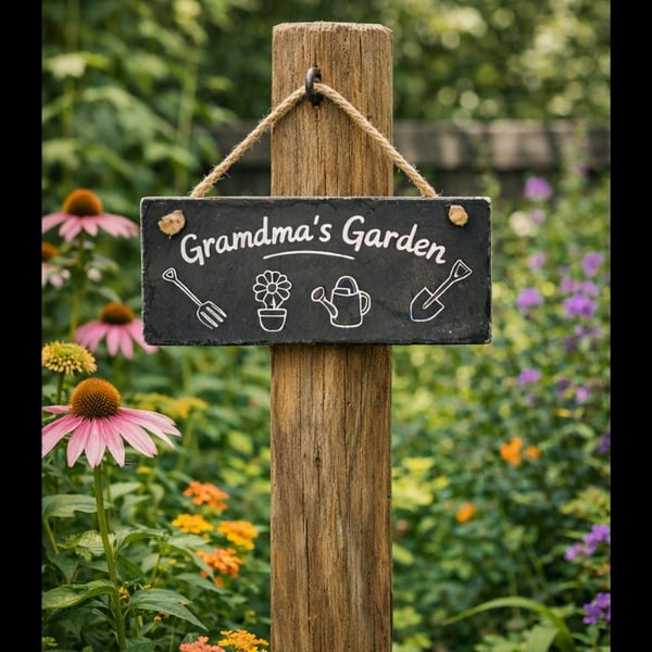 25cm x 10cm Slate hanging rectangle sign (personalised)