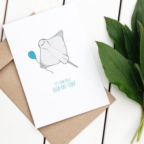 Cute Ray Card - Celebration Card, Cute Cards, Funny Cards, Cute Animal Cards