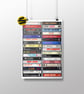 Greatest Albums of the 1980s Print - Vintage '80s Cassette Print