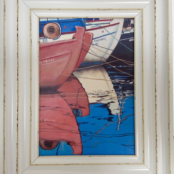 Patitiri Reflections. Alonissos.Framed Canvas Print 