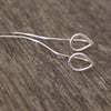 Raindrop Earrings, Silver Earrings with Extended Ear Wire