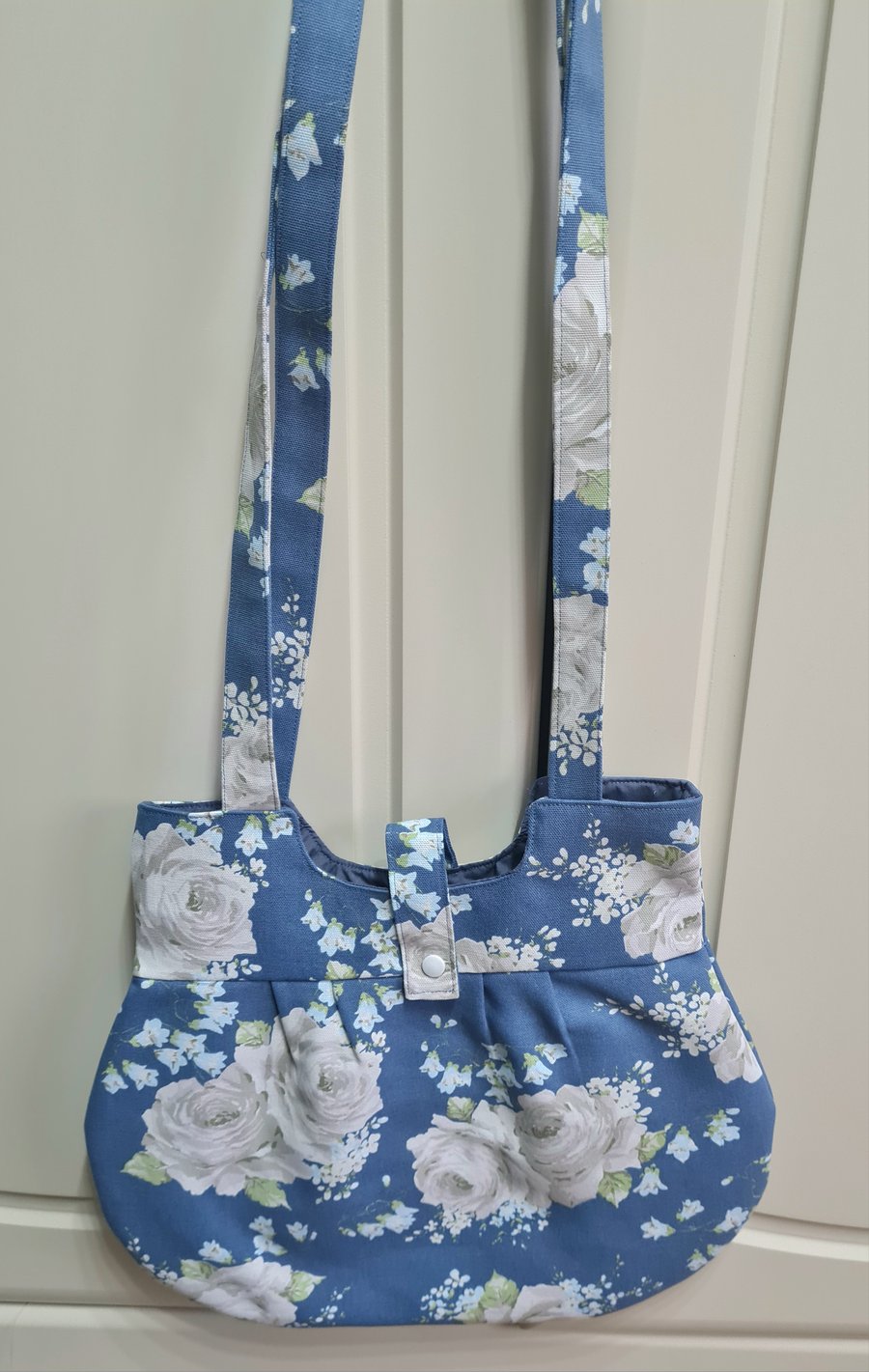 Shoulder Bag in Cath Kidston Blue Rose fabric 