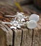 Sterling silver and moonstone earrings inspired by lichen - Image 3